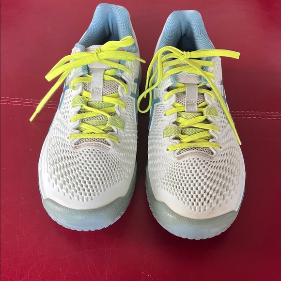 ASICS Tennis Court Shoes Gel-Resolution 9 Soothing Sea Gris Blue Woman Size 8.5 - Picture 5 of 10